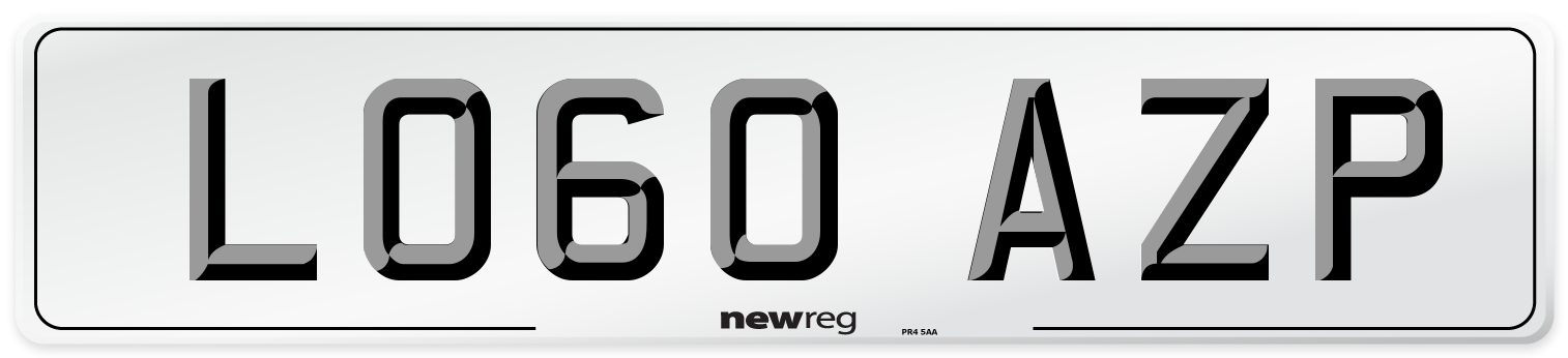 LO60 AZP Number Plate from New Reg